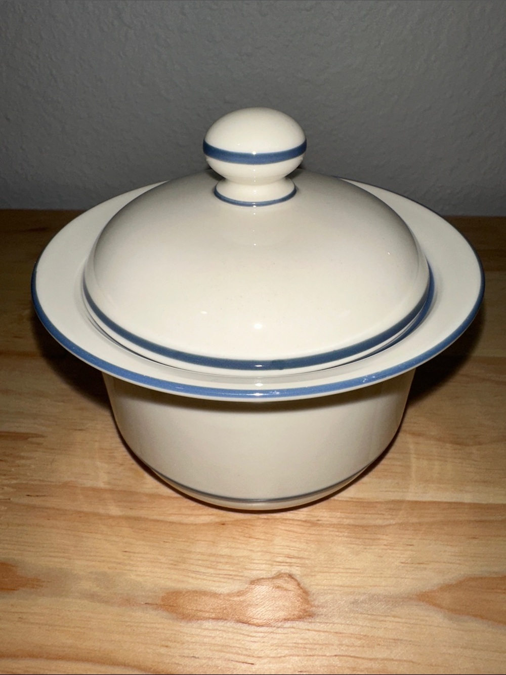 Lenox, For the Blue, Pinstripes Sugar Bowl with Lid